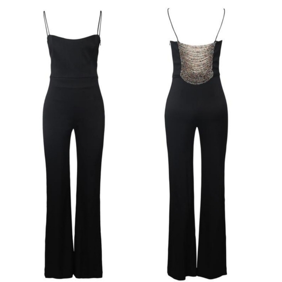 New Galvan London Spaghetti Strap Beaded Jumpsuit NWT Size 8 US - Picture 6 of 13